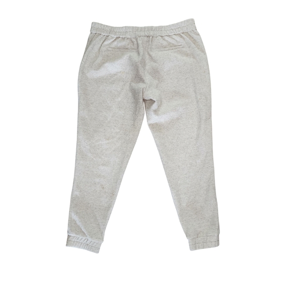Loft Heathered Oatmeal Tailored Joggers 8 Petite - Picture 2 of 4